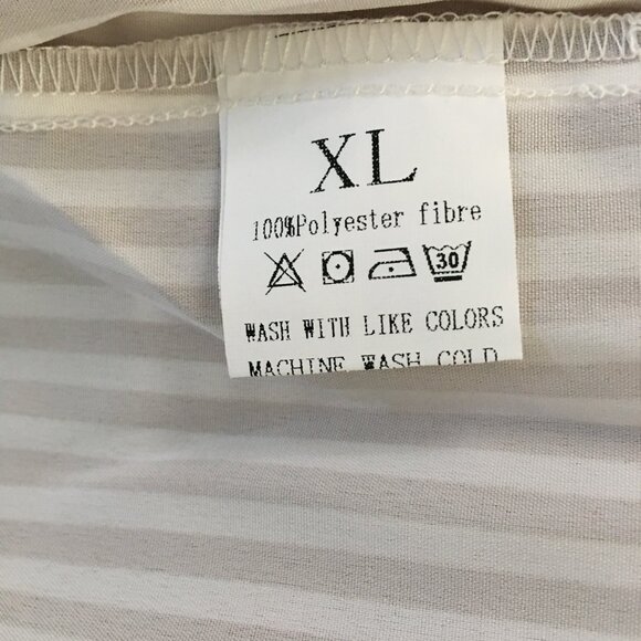 Women's Midi Dress Size XL Light brown & White Stripe Fall Dress NWOT - Picture 8 of 8